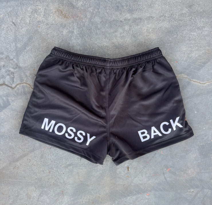 Footy/Rugby Shorts with Zip Pockets - Cooked Mossy Black