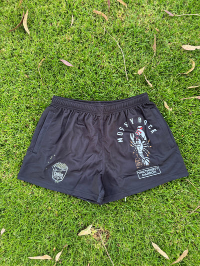 Footy/Rugby Shorts with Zip Pockets - Black
