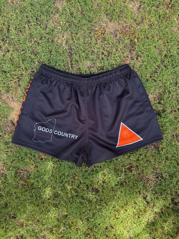 Footy/Rugby Shorts With Zip Pockets - Gods Country