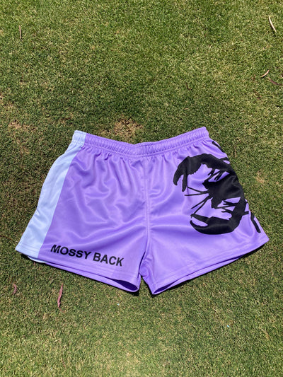 MOSSY BACK FOOTY/RUGBY SHORTS WITH ZIP POCKETS